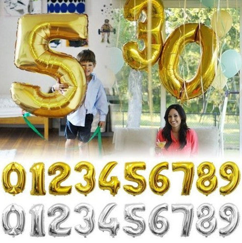 Number Digit Foil Party Balloons